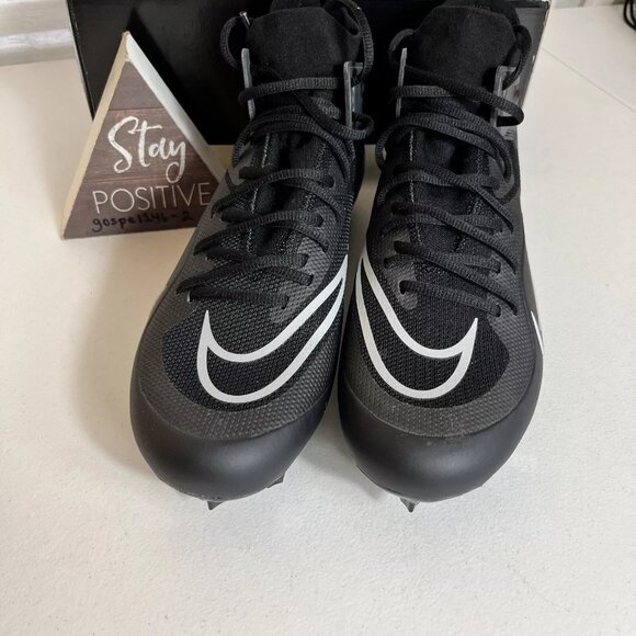 NIKE Alpha Huarache 8 Elite LAX Lacrosse Cleats Men Sz 8.5 / Women Size 10 Black - Picture 3 of 7